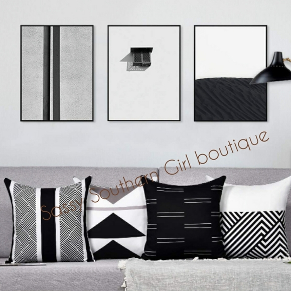 🆕⭐ Farmhouse black and white pillow cover set 4 - Picture 4 of 6